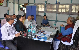 The Governor of Arunachal Pradesh Shri P.B. Acharya with Teaches  & staffs of Government Higher secondary School, Yazali on 27th June 2017.